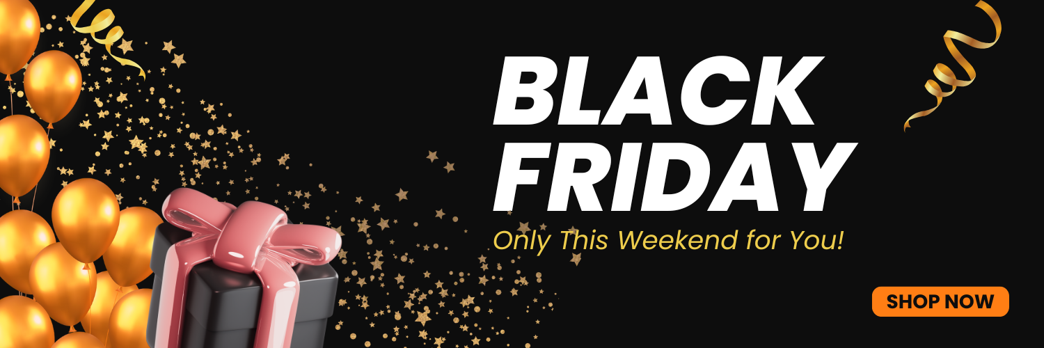 Gold and Black Modern Black Friday Sale Twitter Header